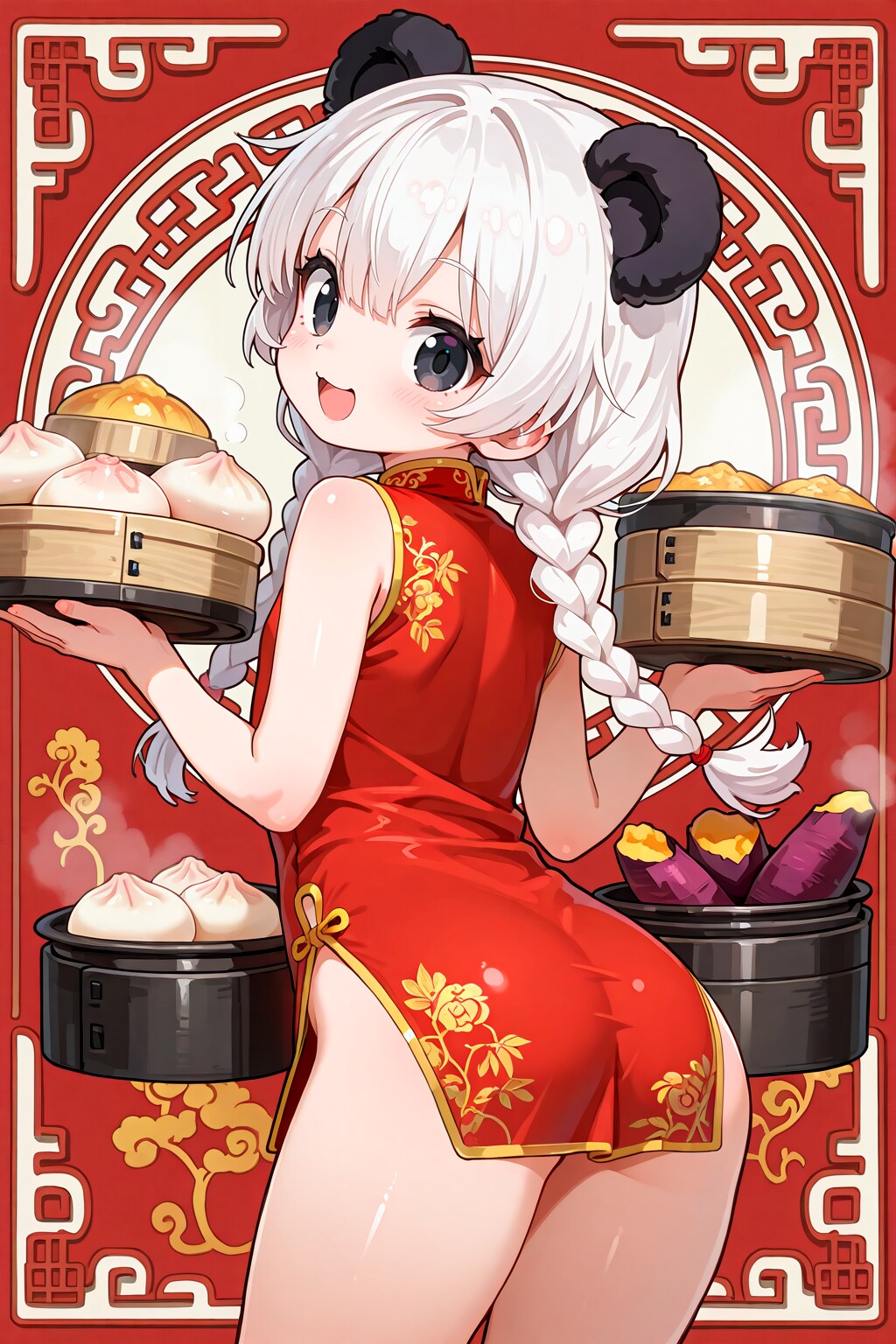 年末年始はよ蒸かしでせっかくだから俺はこの赤の背景を選ぶぜ！