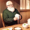レスランドのじじい達、米を食べる 4枚目