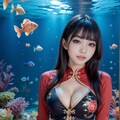 チャイナドレスと水族館 12枚目