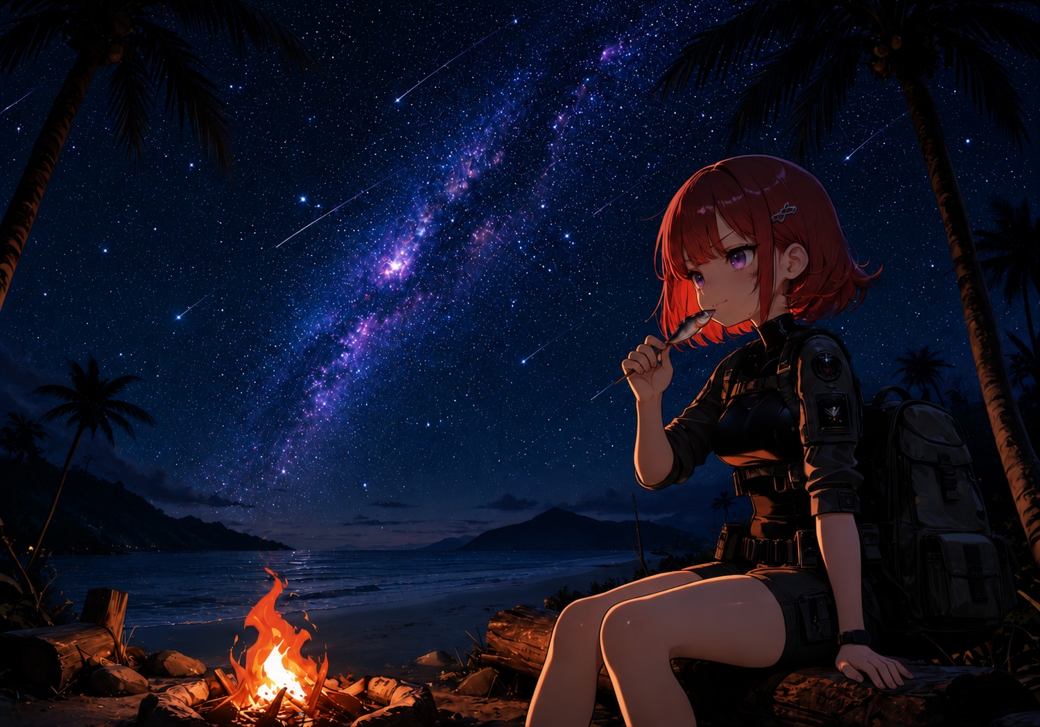 星降る孤島の夜
