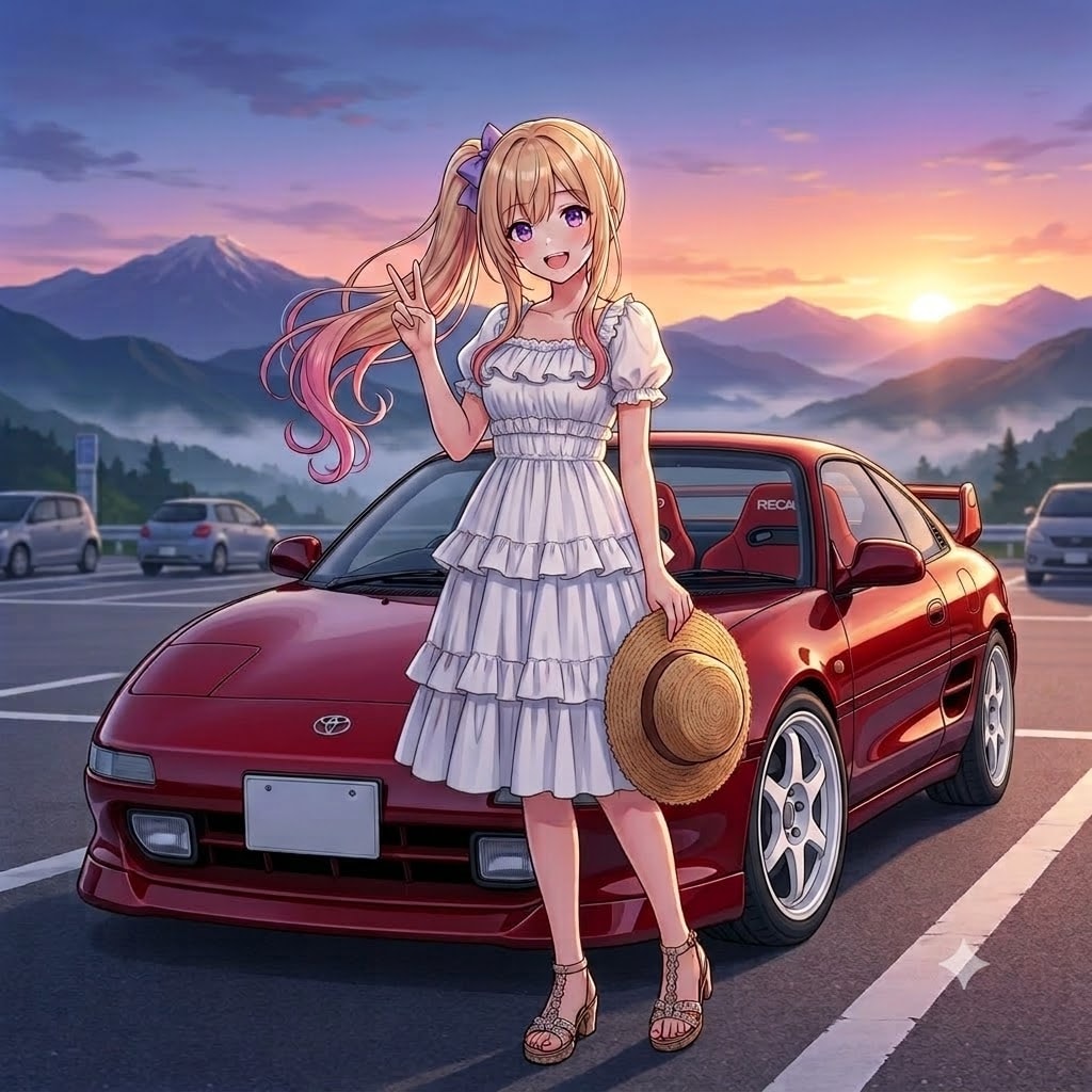 こんにちは♪サイドポニーテールちゃんとMR2 SW20