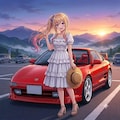 こんにちは♪サイドポニーテールちゃんとMR2 SW20 2枚目