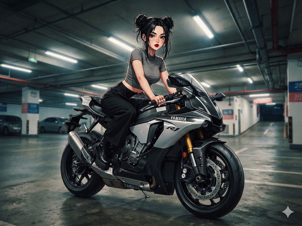 バイクと少女