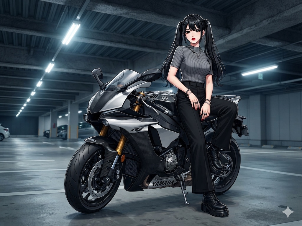 バイクと少女