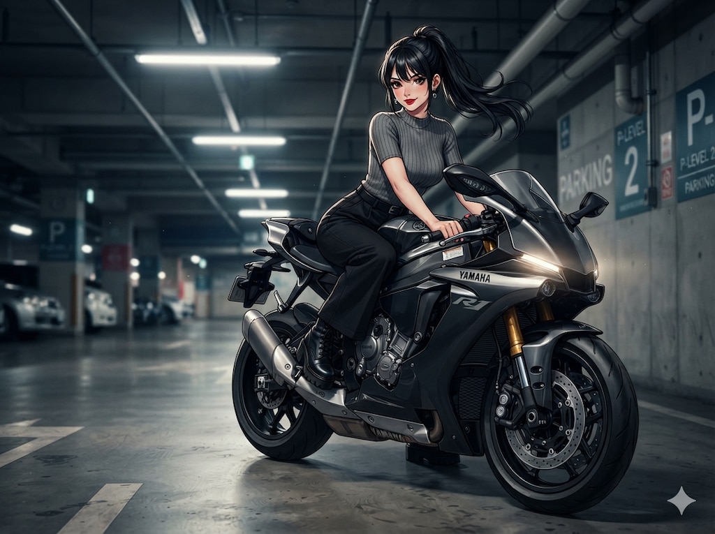バイクと少女