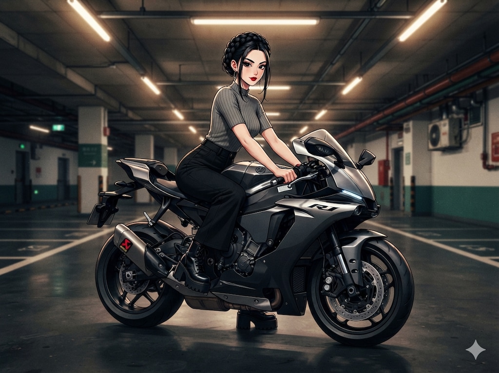 バイクと少女