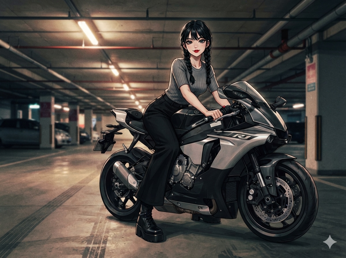 バイクと少女