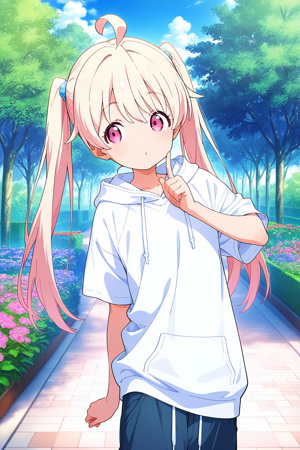 アホ毛　ツインテール