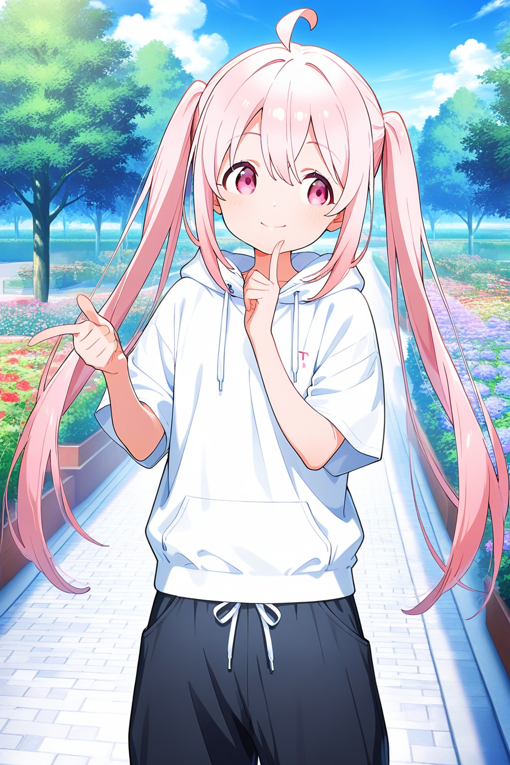 アホ毛　ツインテール