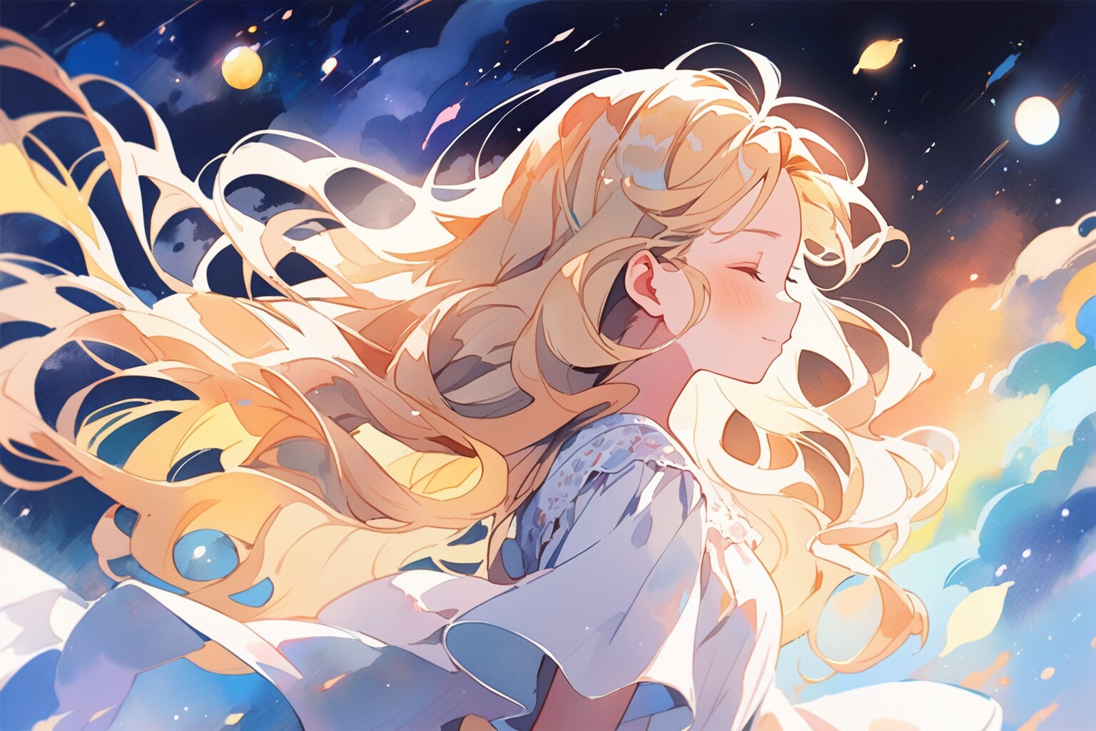 夜風に吹かれて | の人気AIイラスト・グラビア