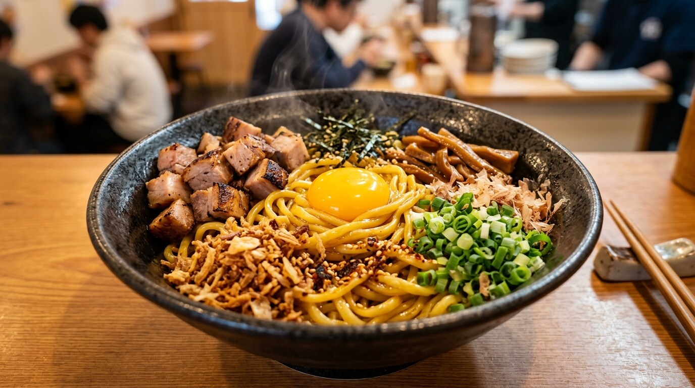 今日の油そば(汁なしラーメン)
