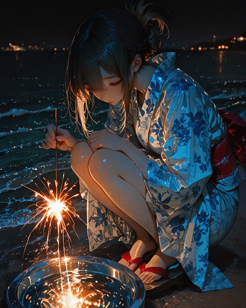 線香花火 | の人気AIイラスト・グラビア