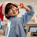 サンタ帽の店員さん 4枚目
