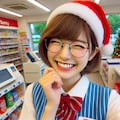 サンタ帽の店員さん 3枚目