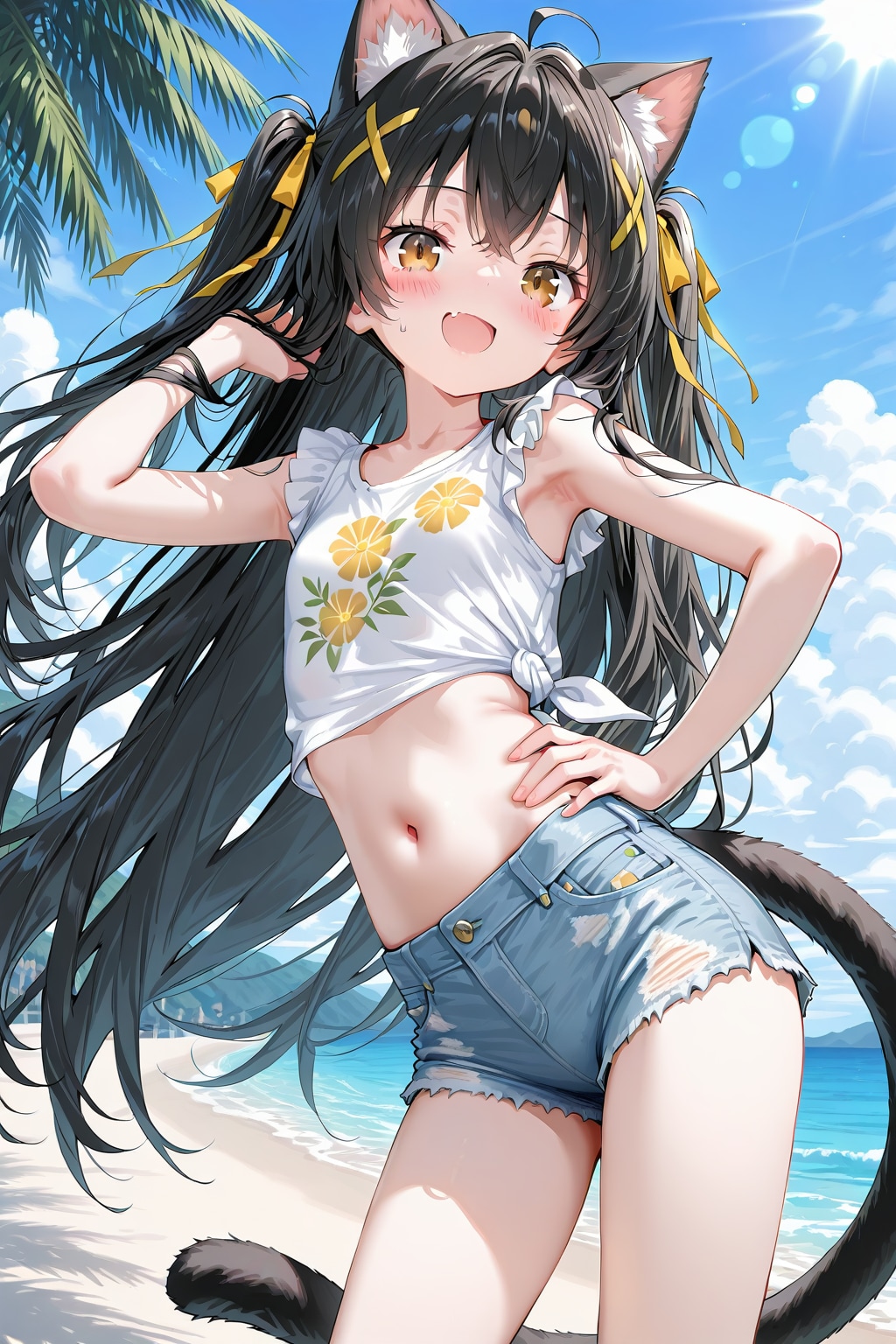 ネコミミビーチ | の人気AIイラスト・グラビア