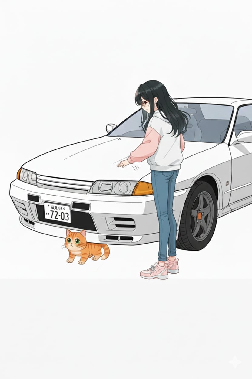 <うちの子ちゃん>乗る前に猫バンバン