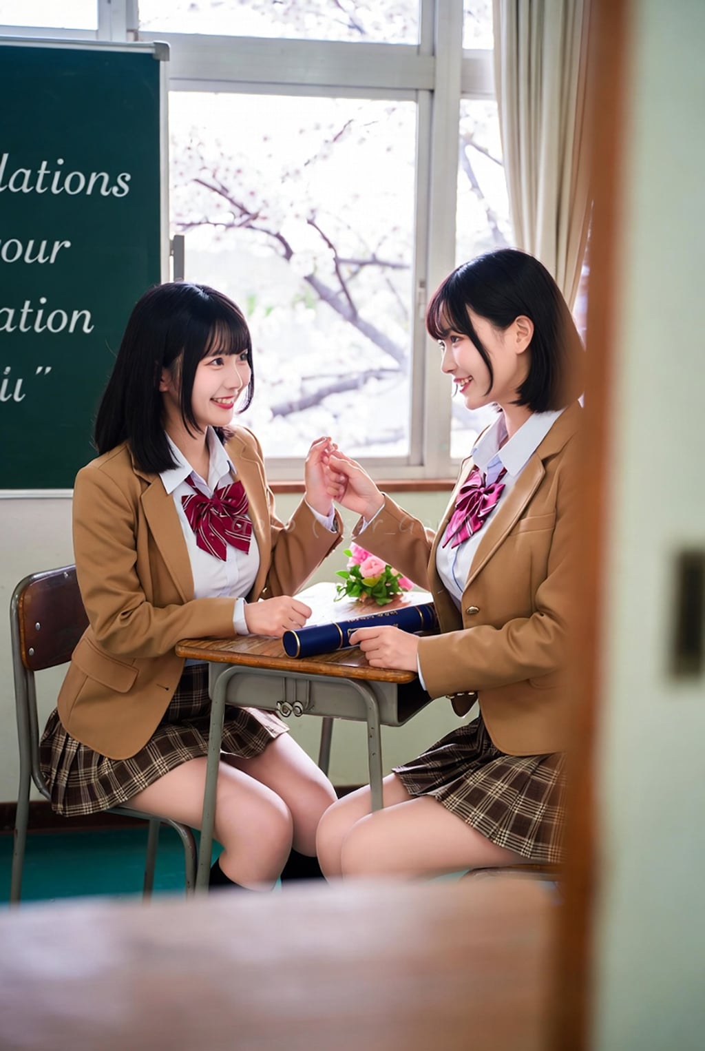 卒業式後の教室