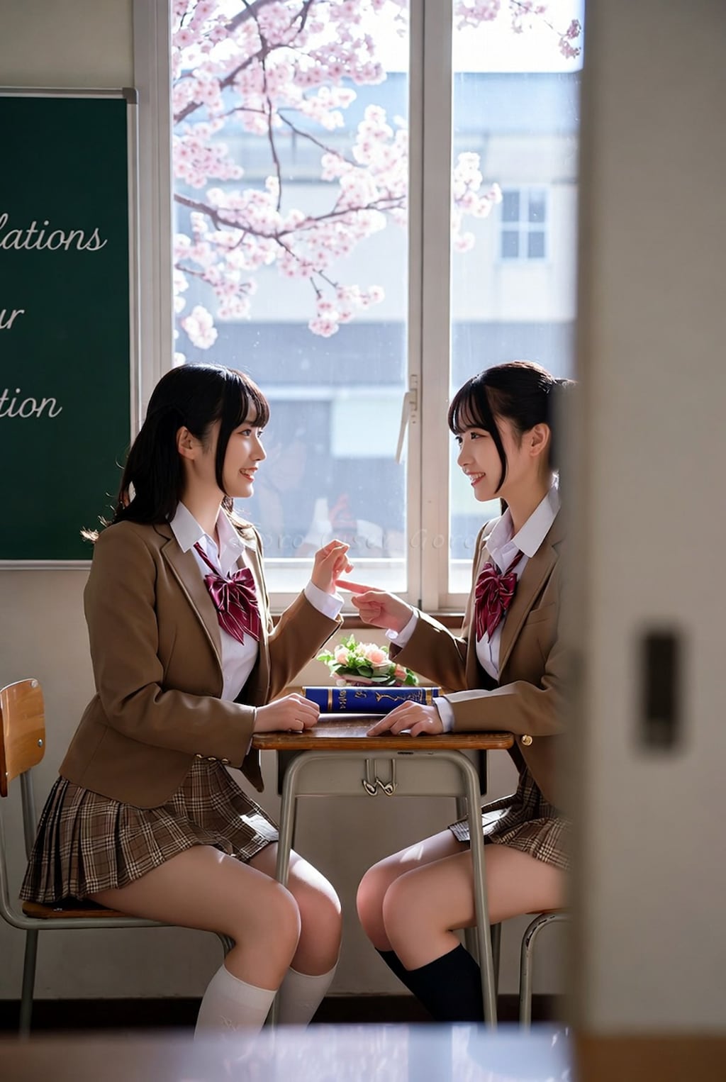 卒業式後の教室