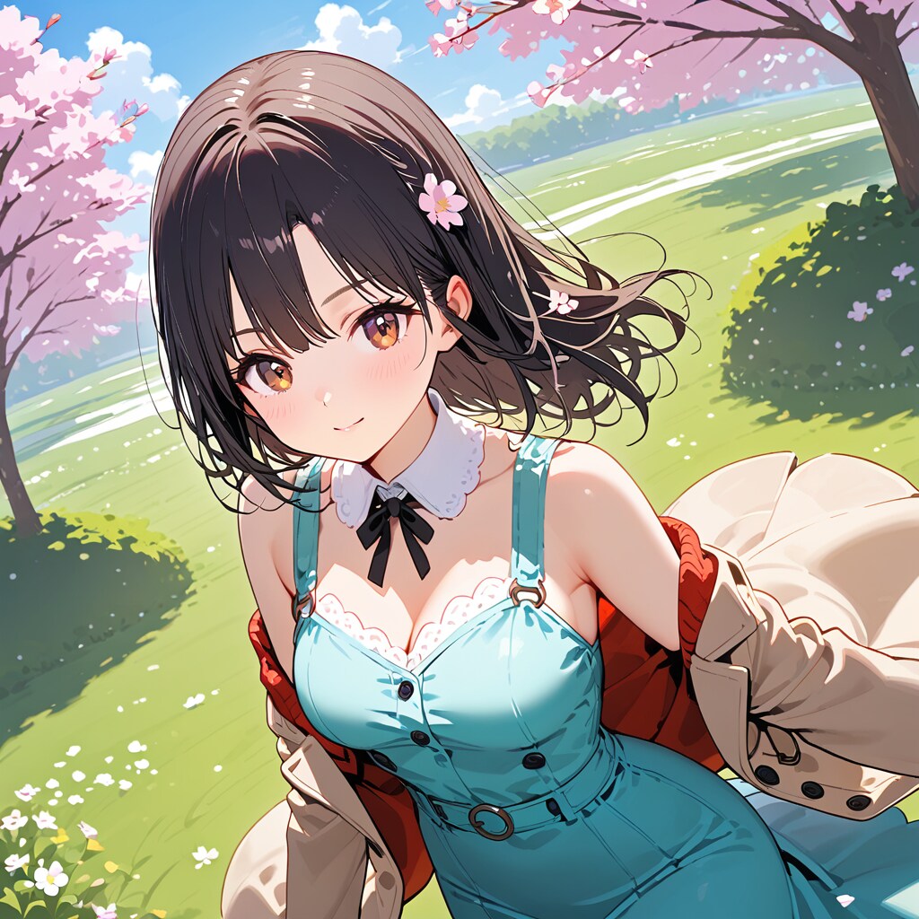 【春】トレンチコート＆ミニスカート | の人気AIイラスト・グラビア