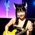 黒猫美女のギタープレイ 12枚目
