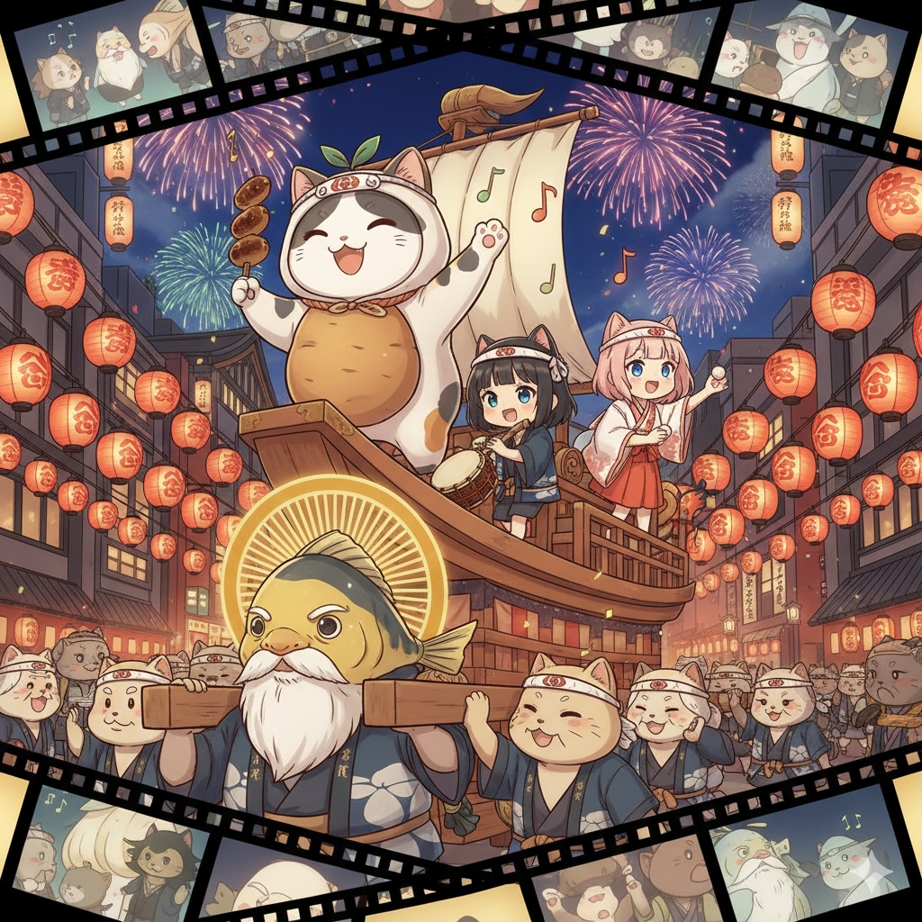 小説『にゃらんち祭り絵巻』【ニャンノ世界】