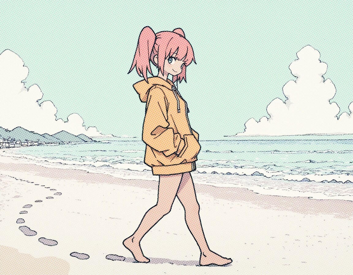 夏の砂浜