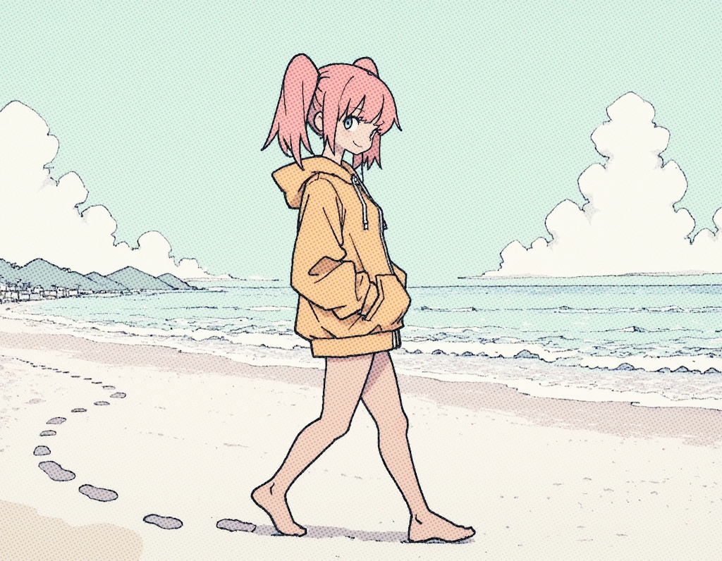 夏の砂浜