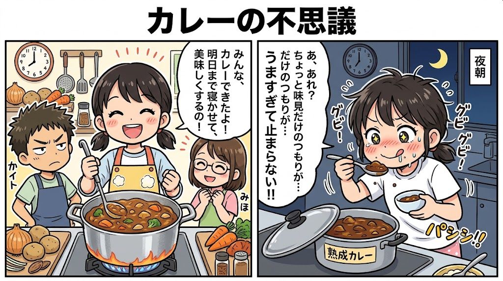 カレーで２コマまんが
