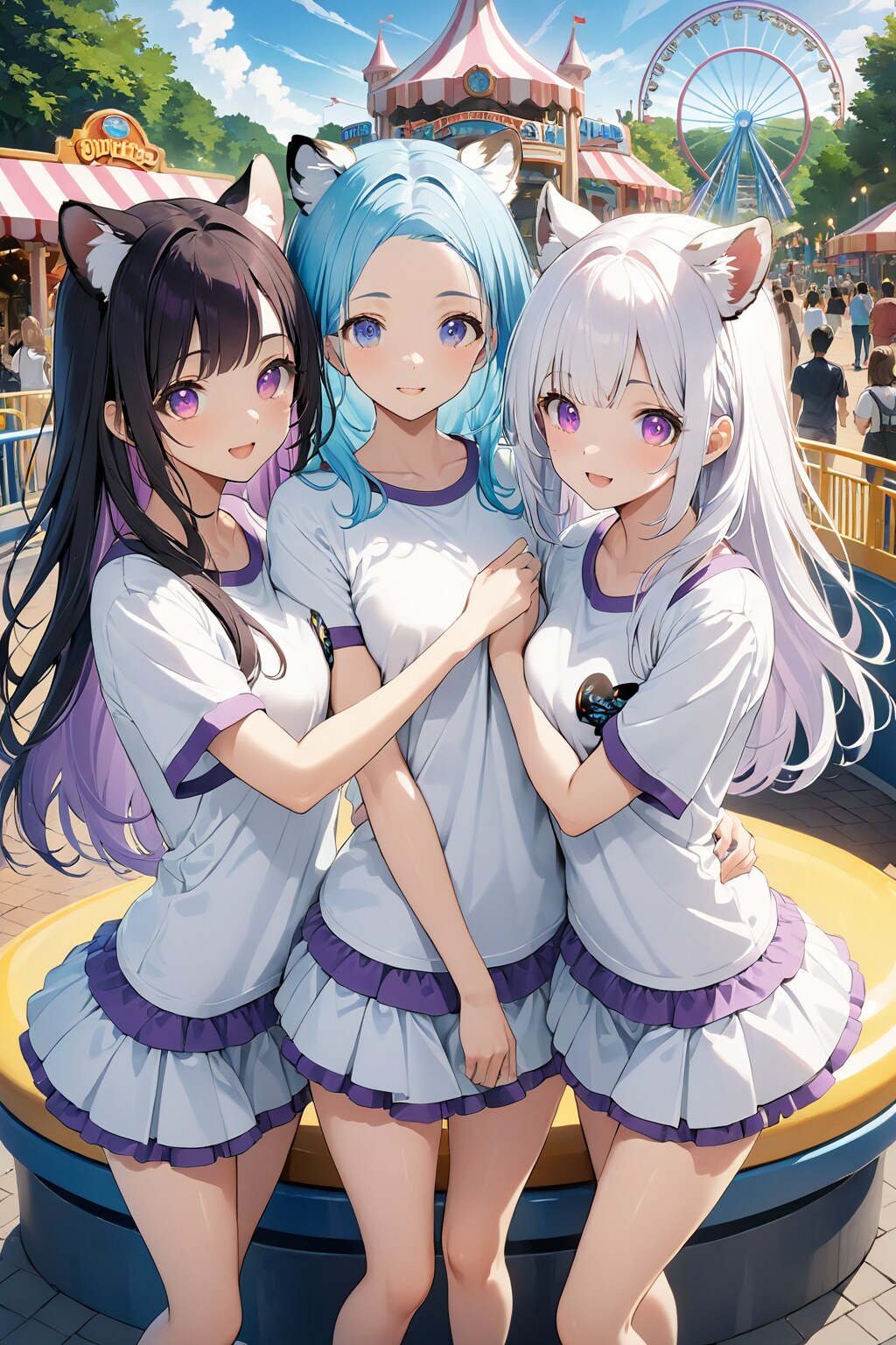 お友達と。