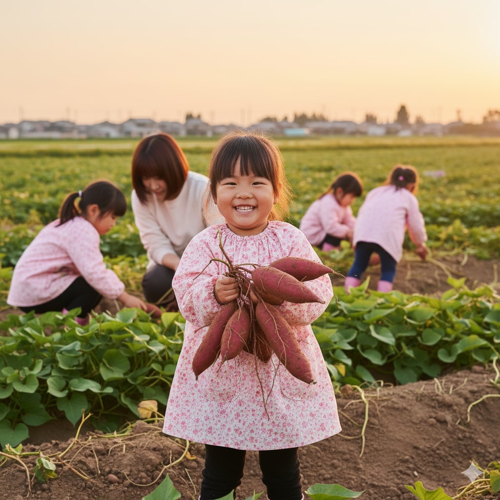 幼稚園の芋掘り