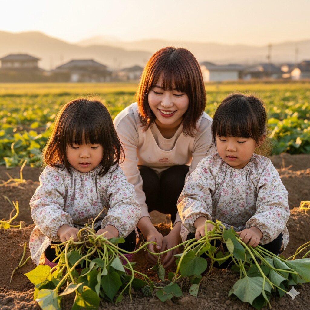 幼稚園の芋掘り