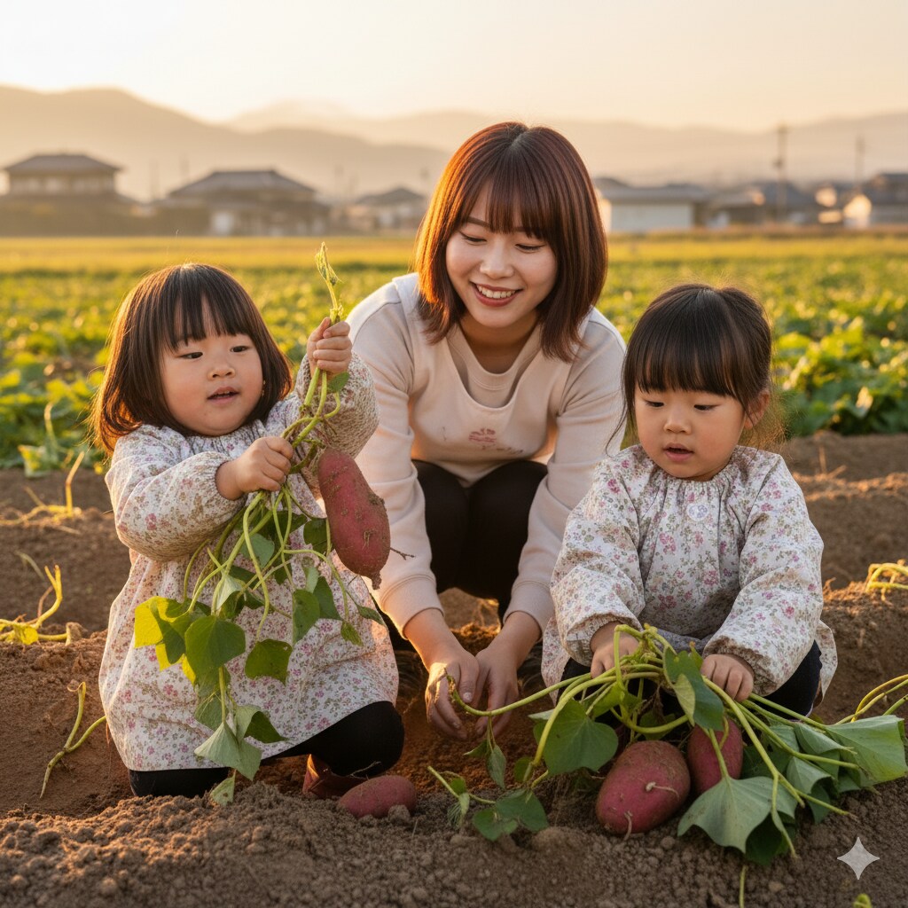 幼稚園の芋掘り