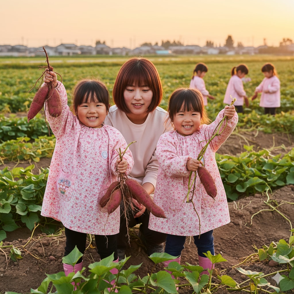 幼稚園の芋掘り