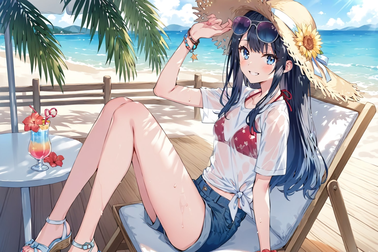 ビーチでバカンス