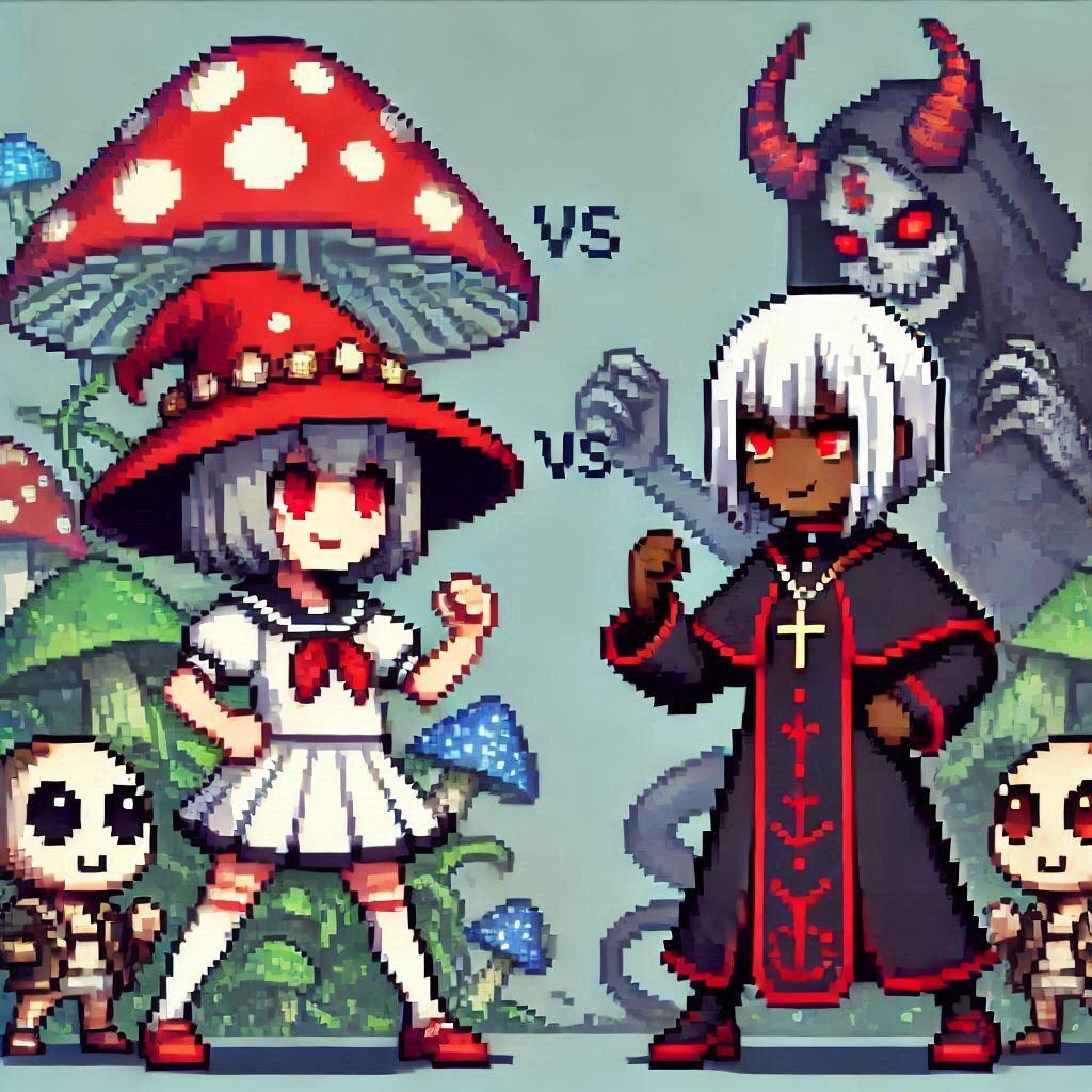 きのこの魔女対悪魔神官ちゃん