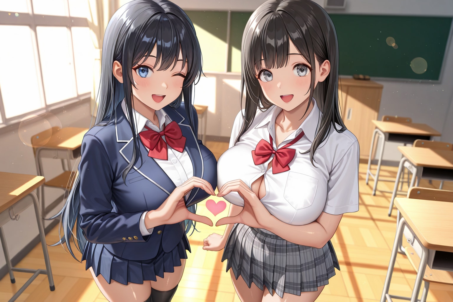 ふたりでハートマーク♡