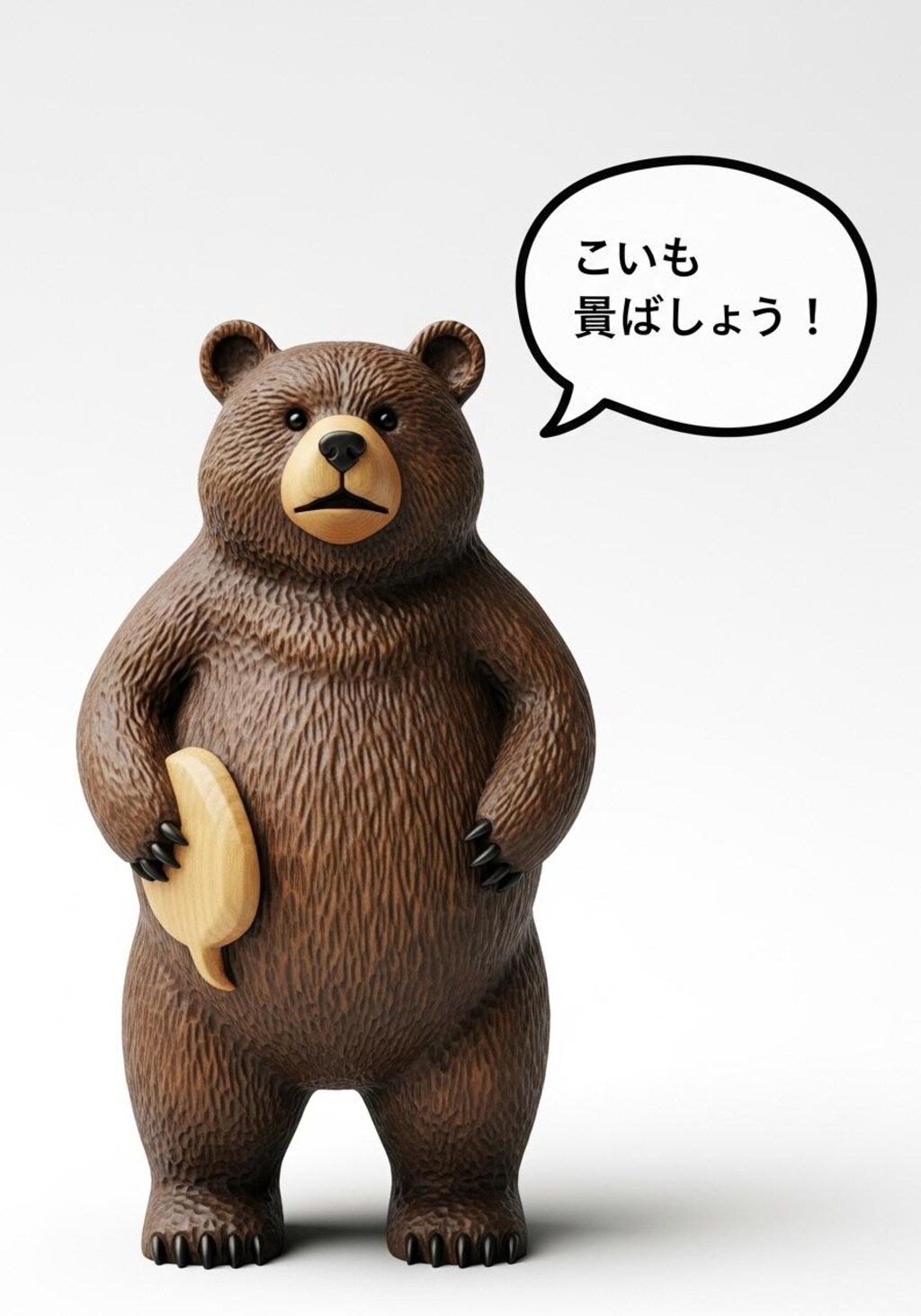 今日はくまの木彫りを喋らせてみた