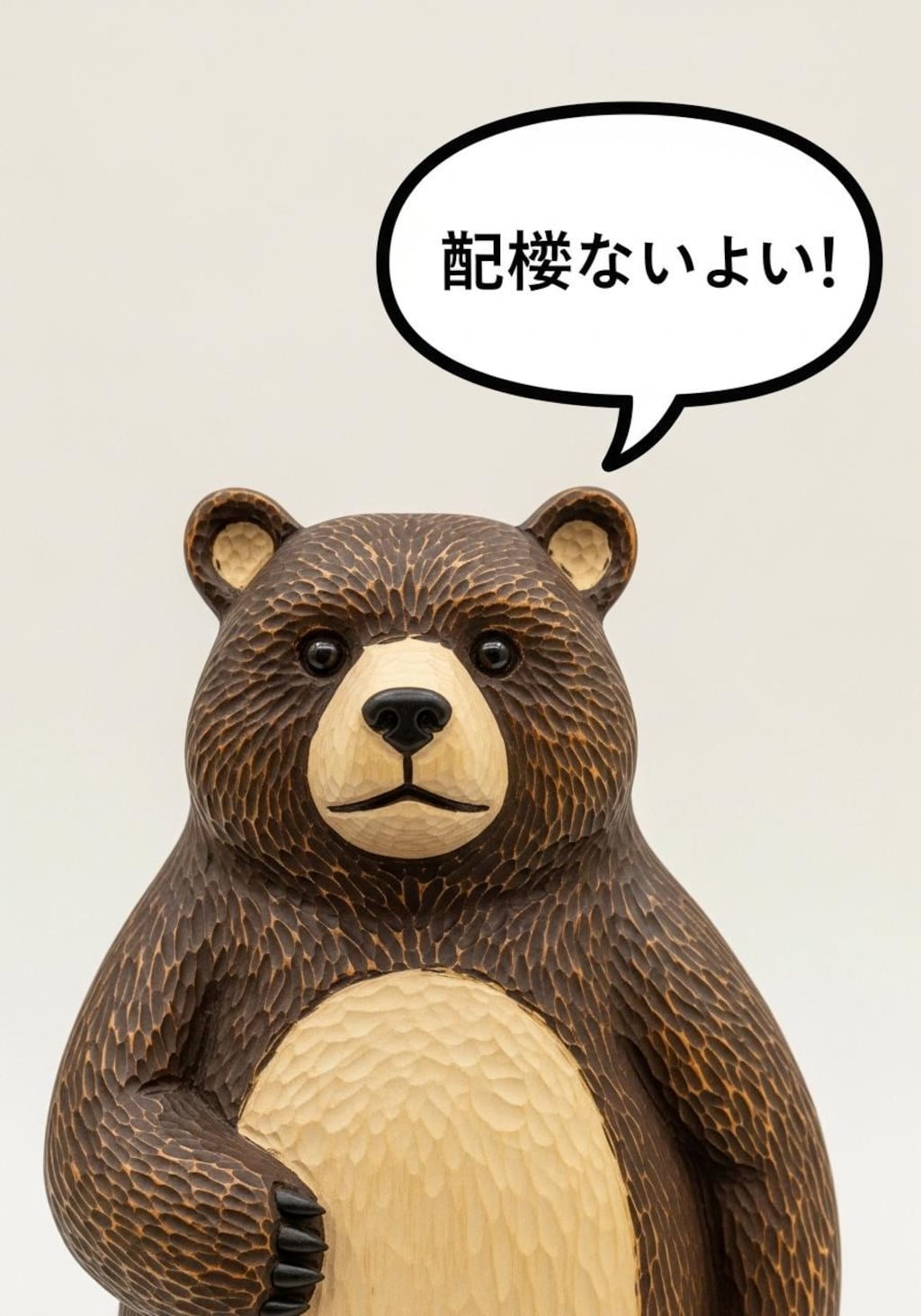 今日はくまの木彫りを喋らせてみた