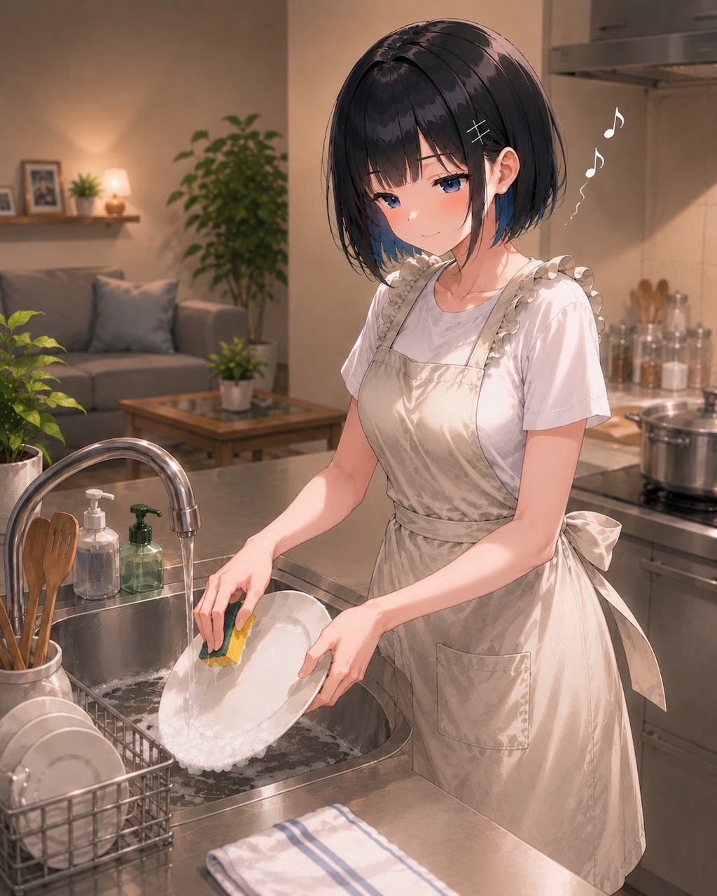 洗い物もルンルン