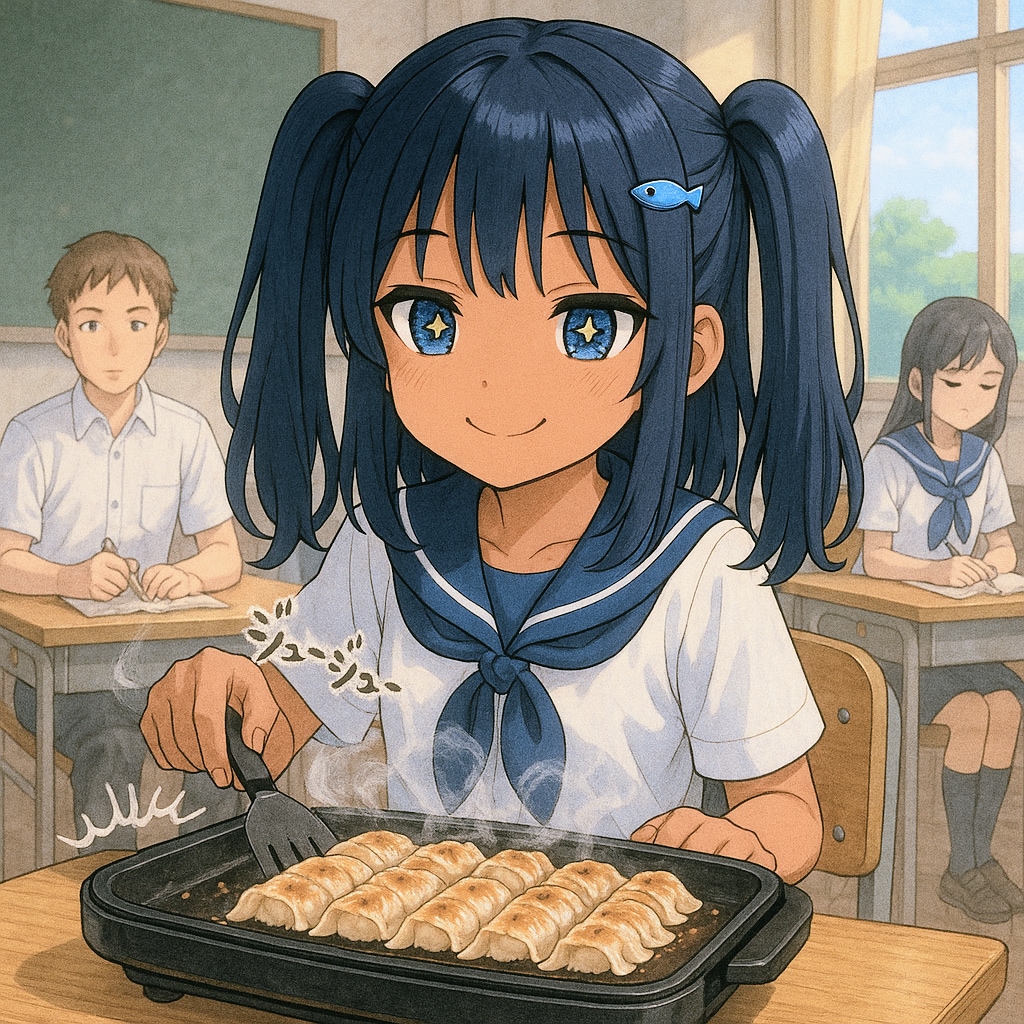 授業中にホットプレートを使うこなつちゃん