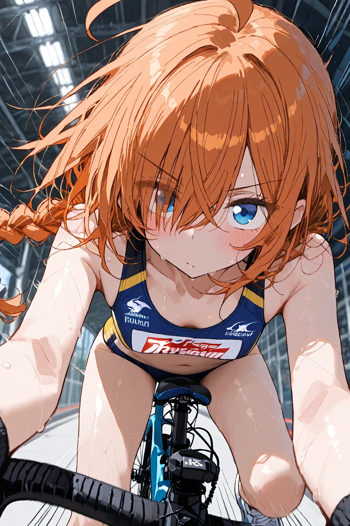 スポブラでサイクリングする目隠れちゃん☆