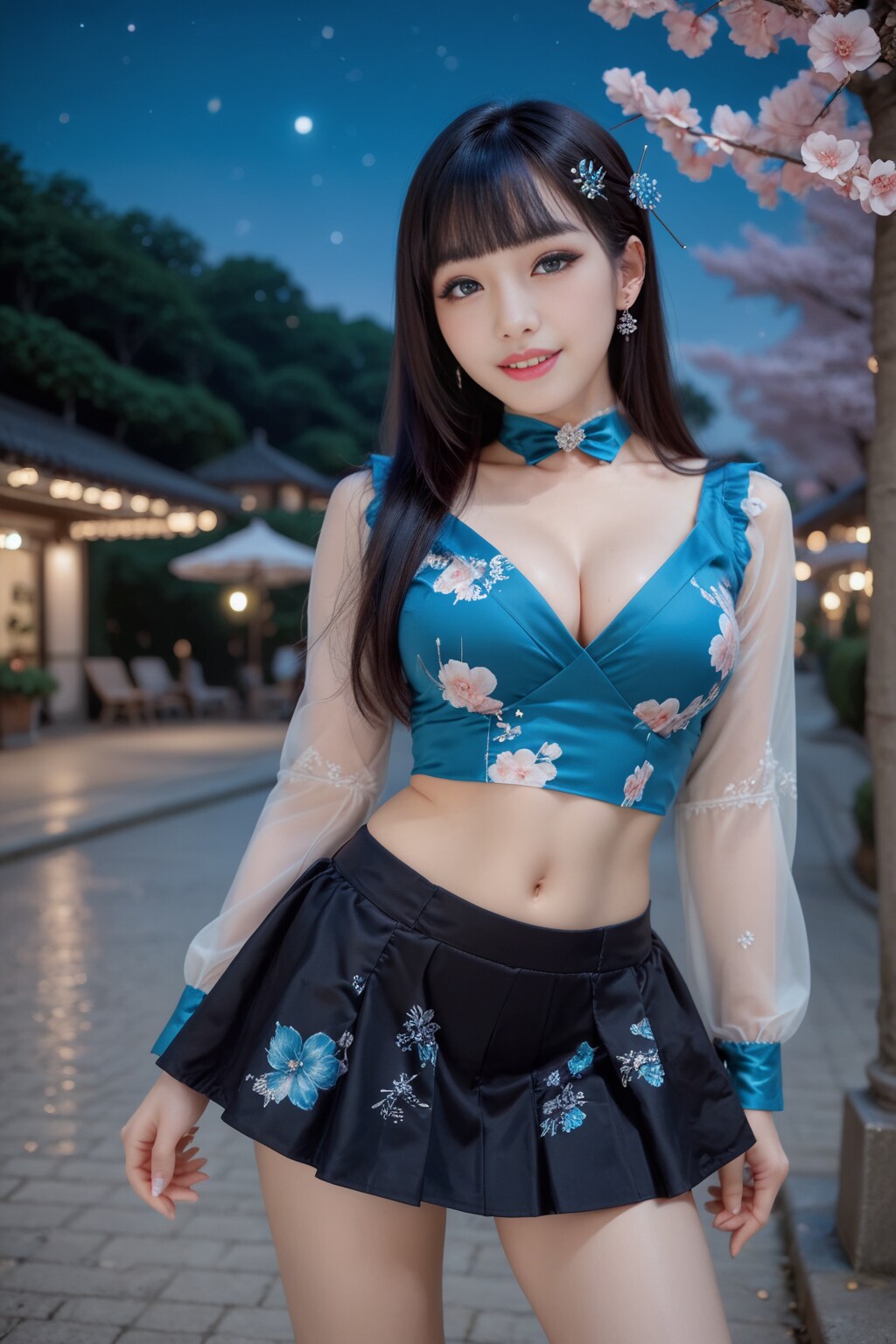 青の和風令嬢