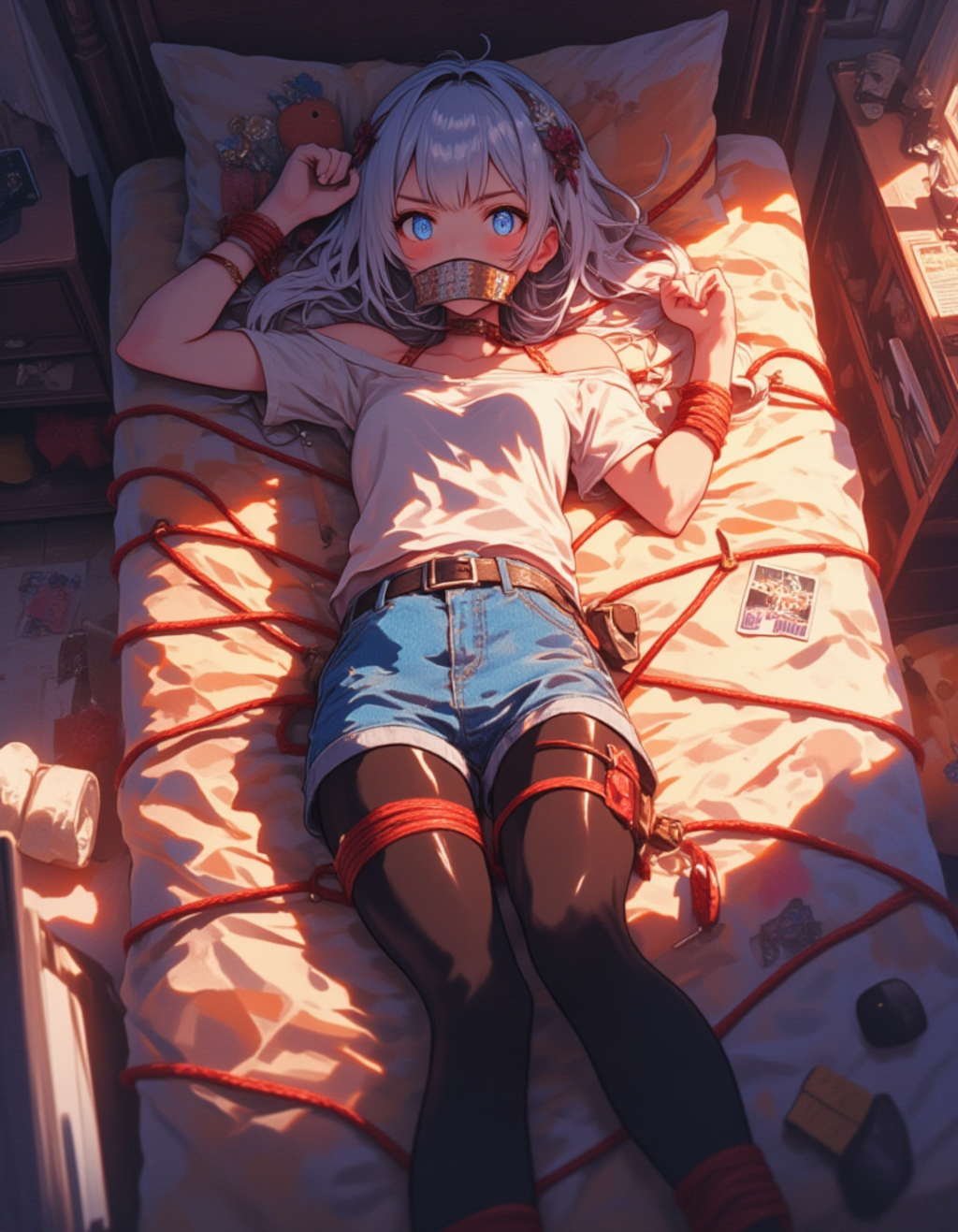 怒れる少女の拘束された部屋