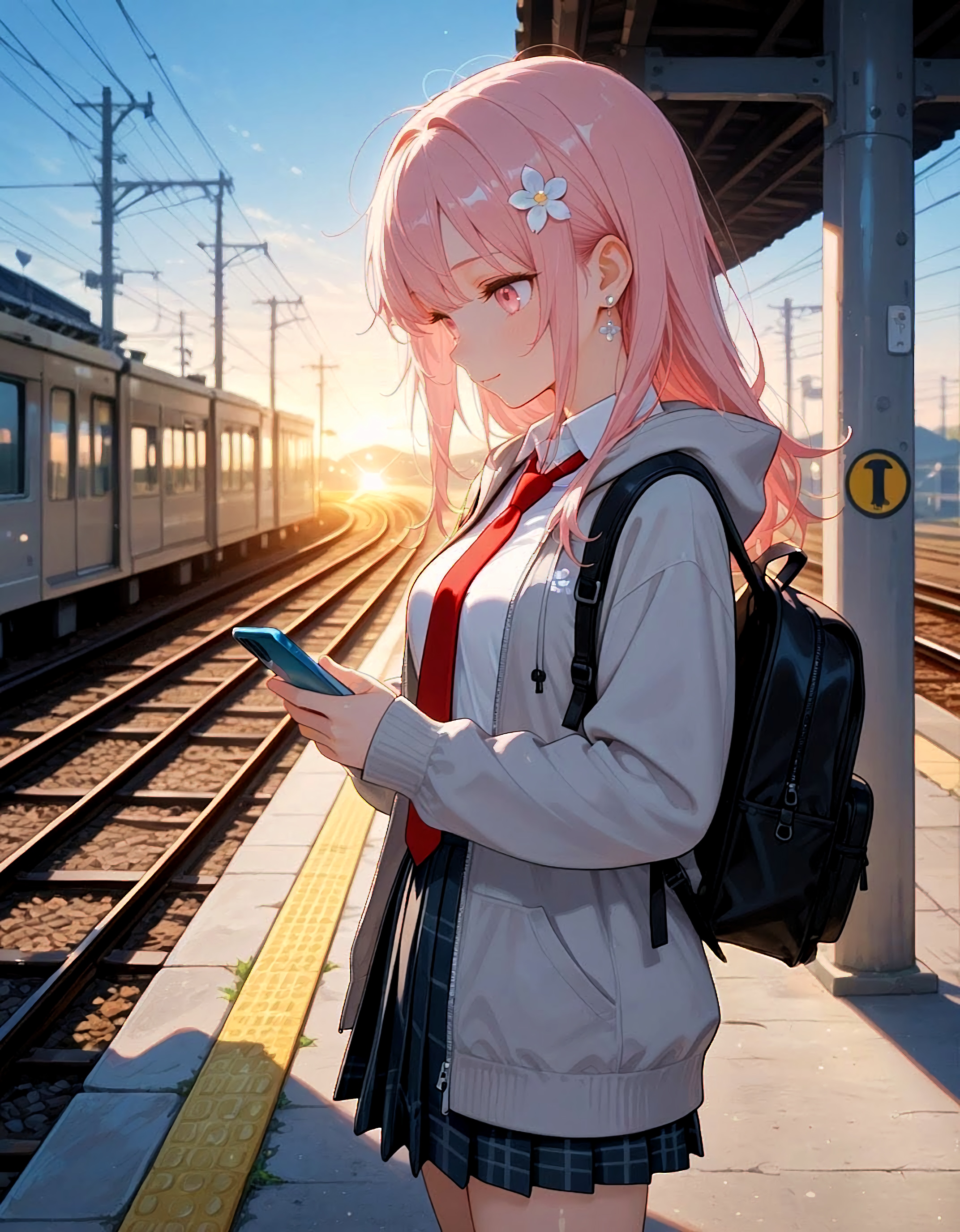 早朝の駅