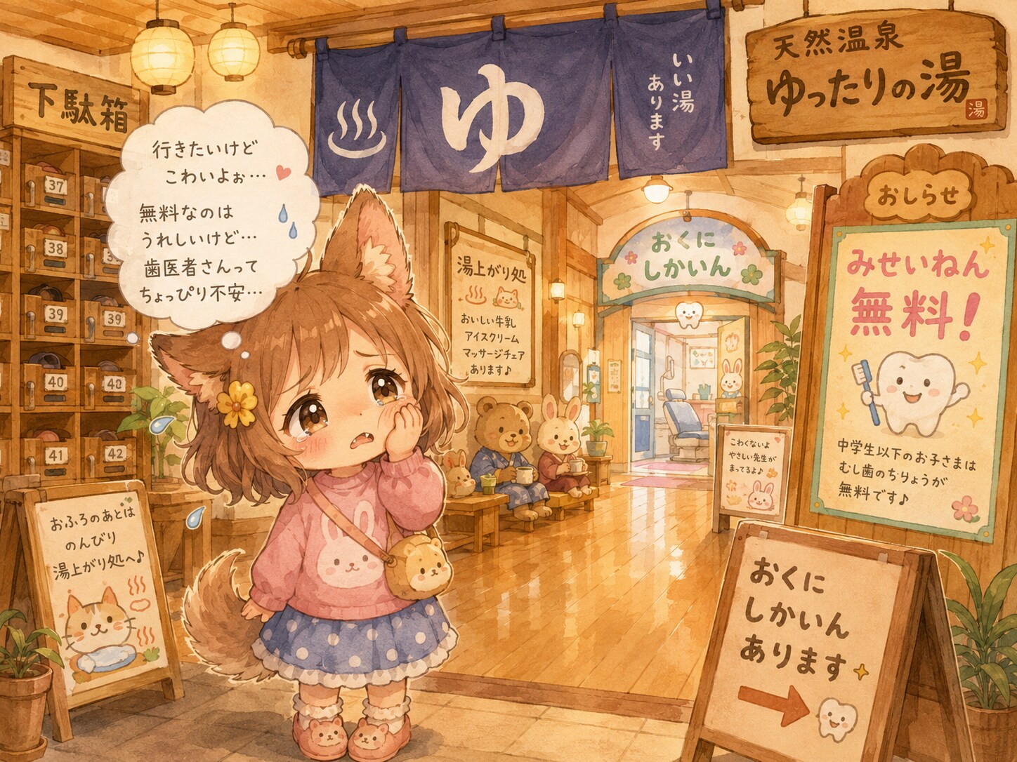 スーパー銭湯の奥に歯医者さん