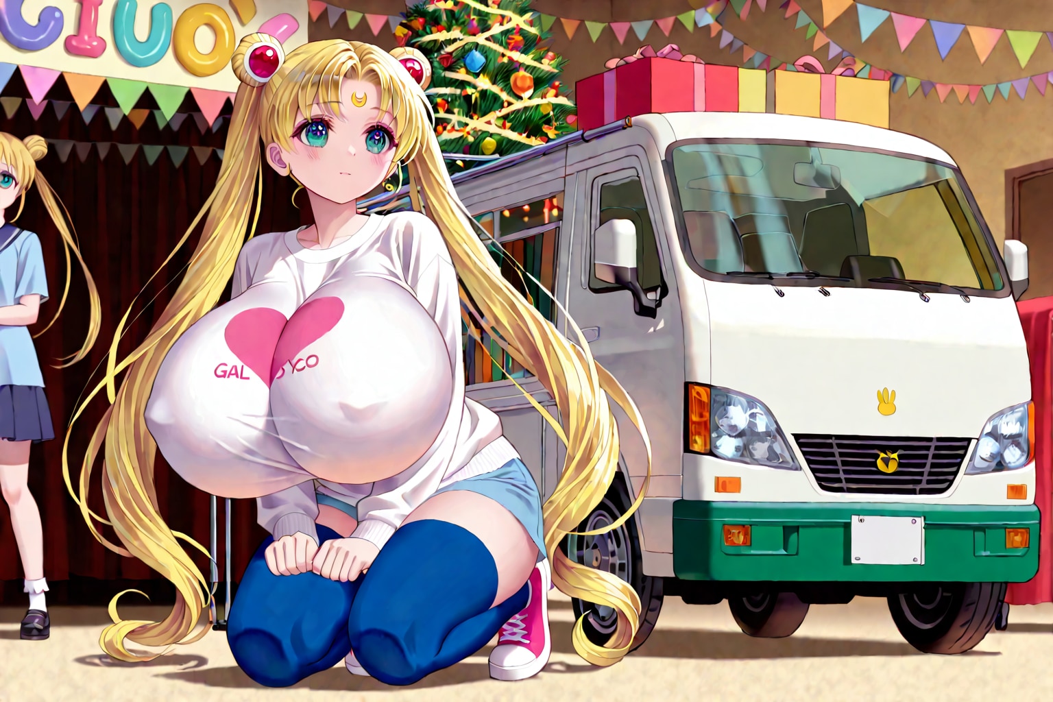 トラックと美女♡