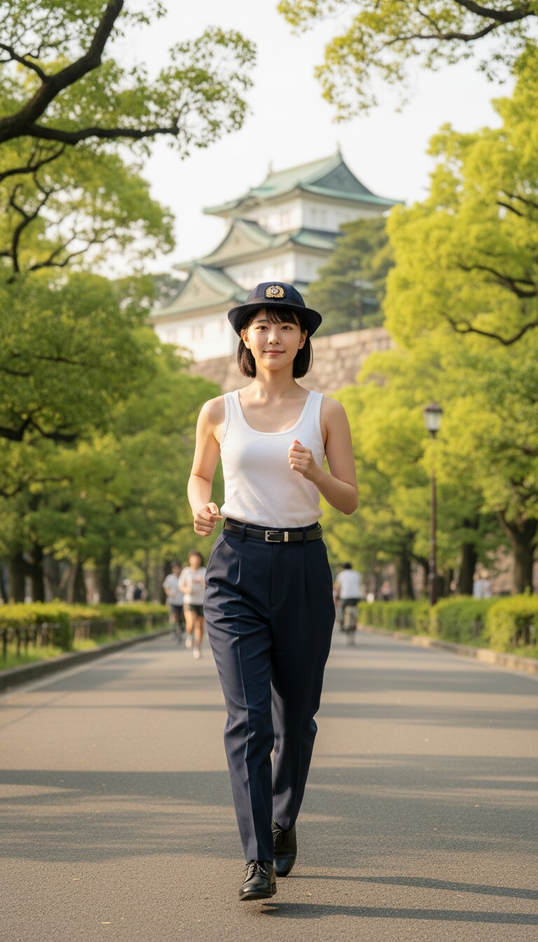 かっこかわいい婦警佐久間夏綺の皇居ランニング