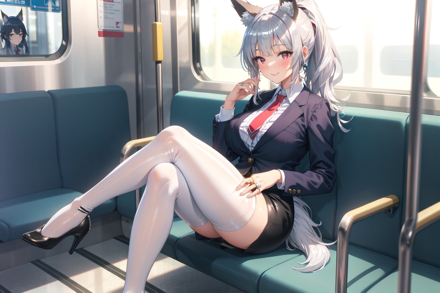 早朝の電車の中