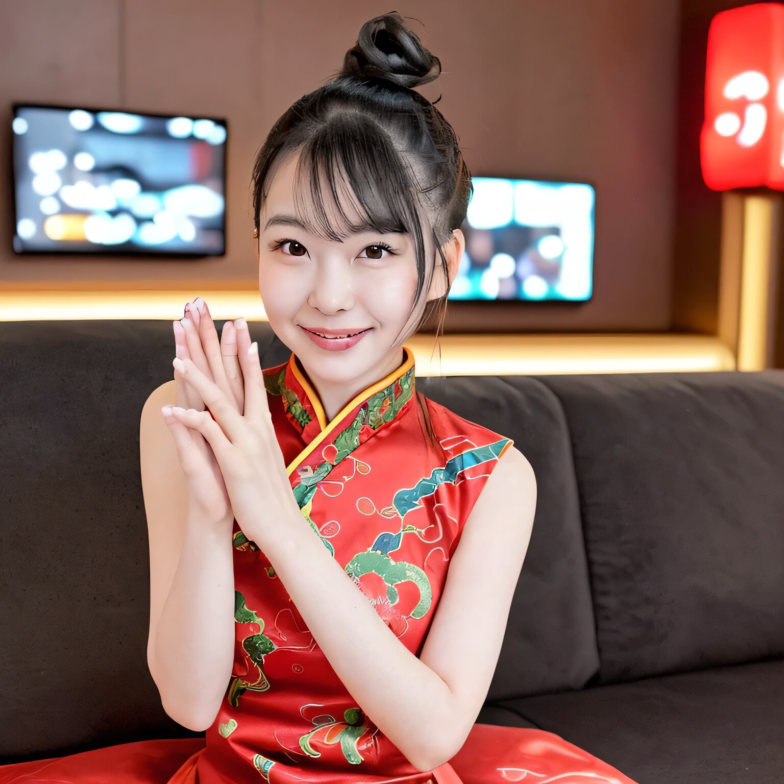 黒髪ロングで中華服の美女１５ | の人気AIイラスト・グラビア