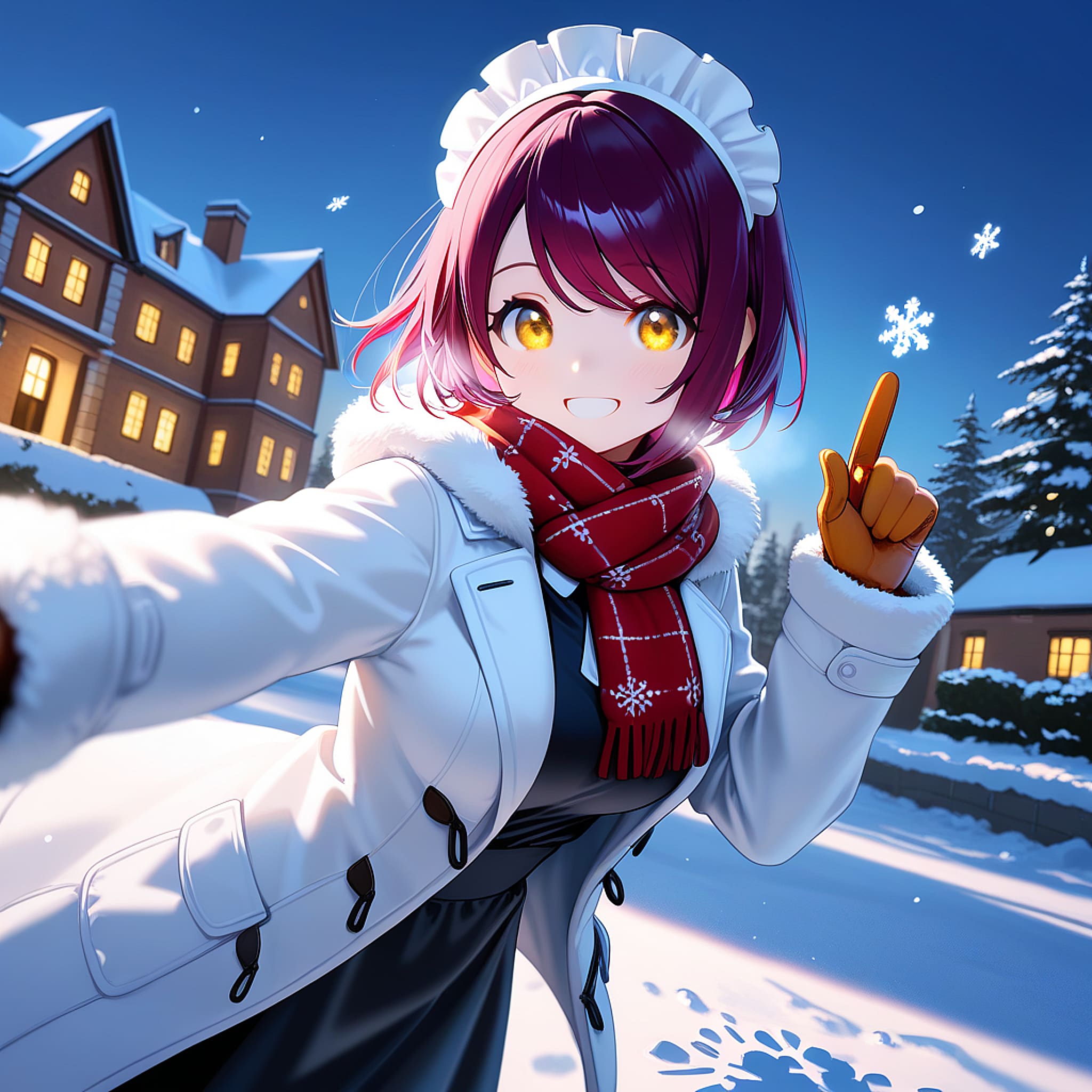 こんばんは（挨拶メイドの芽衣ちゃん） | の人気AIイラスト・グラビア